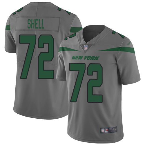 New York Jets Limited Gray Men Brandon Shell Jersey NFL Football #72 Inverted Legend